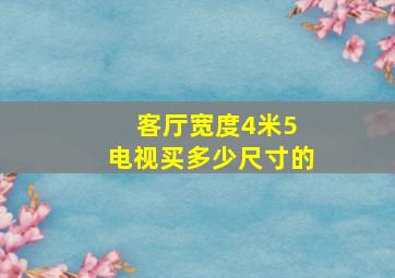 客厅宽度4米5 电视买多少尺寸的